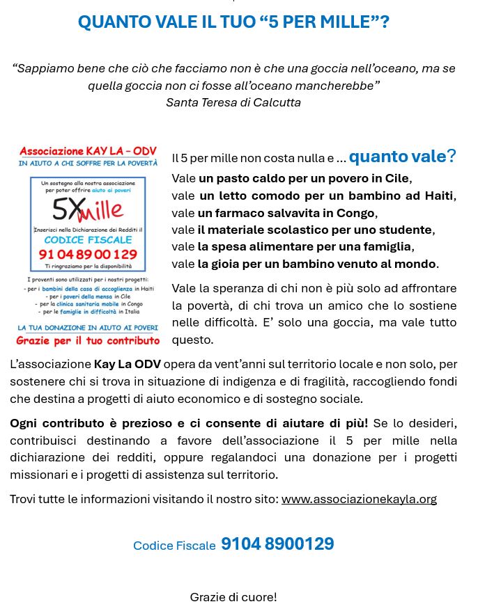 Quanto vale il tuo 5 per mille 