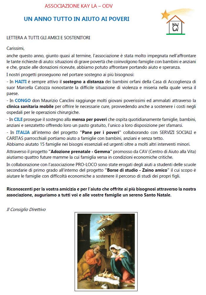Lettera Natale 2025